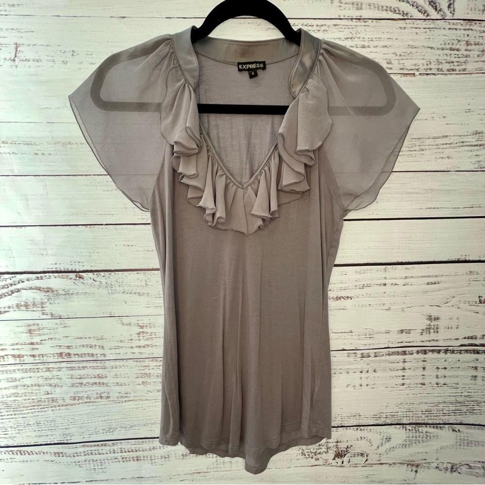 Express Women's Elegant Gray Blouse